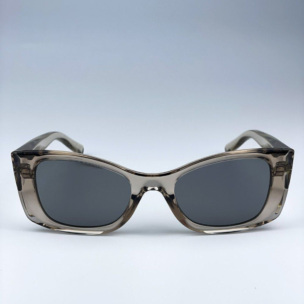 SALE! NEW Saint Laurent SL593 003 Beige Grey Silver Square Unisex Sunglasses - Picture 4 of 11